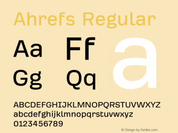 Ahrefs Regular Version 1.000 Font Sample