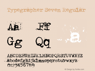Typegrapher Seven Version 1.00 April 8, 2021, initial release Font Sample