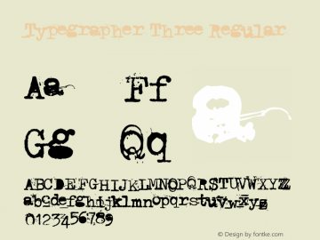 Typegrapher Three Version 1.00 April 8, 2021, initial release Font Sample