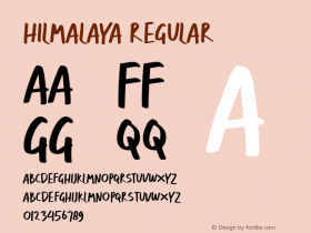 HILMALAYA Version 1.001 Font Sample