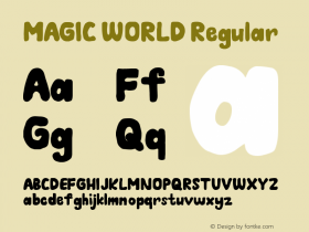 MAGIC WORLD Version 1.00;December 21, 2020;FontCreator 13.0.0.2683 64-bit Font Sample