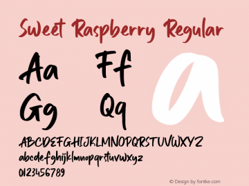 Sweet Raspberry Version 1.00;April 6, 2021;FontCreator 13.0.0.2683 64-bit Font Sample