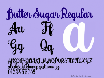 Butter Sugar Version 1.00;April 13, 2021;FontCreator 13.0.0.2683 64-bit Font Sample