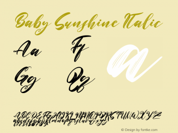 Baby Sunshine Italic Version 1.00;April 8, 2021;FontCreator 11.5.0.2430 64-bit图片样张