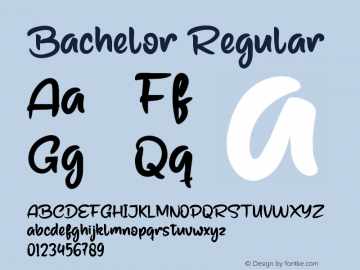 Bachelor Version 1.003;Fontself Maker 3.5.4 Font Sample