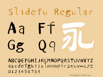 Slidefu Regular Version 1.000 Font Sample