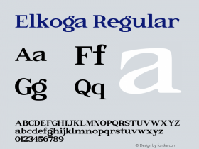 Elkoga Regular Version 1.000 Font Sample