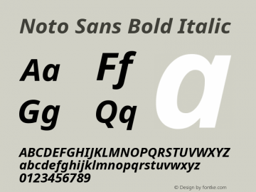 Noto Sans Bold Italic Version 2.003图片样张