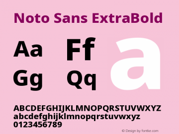 Noto Sans ExtraBold Version 2.003 Font Sample