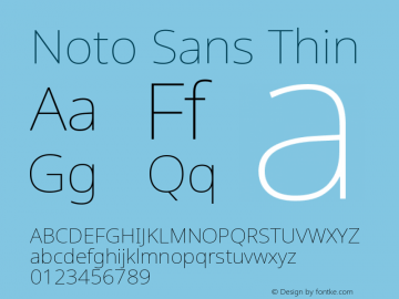 Noto Sans Thin Version 2.003图片样张