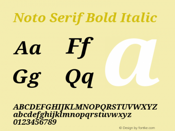 Noto Serif Bold Italic Version 2.003图片样张