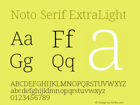 Noto Serif ExtraLight Version 2.003 Font Sample