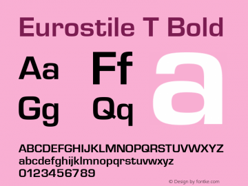 Eurostile T Bold 001.002 Font Sample