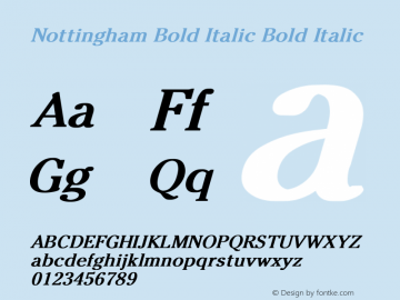 Nottingham Bold Italic 图片样张