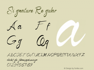 Signature Version 001.000 Font Sample