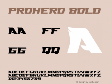 PROHERO Version 001.000 Font Sample