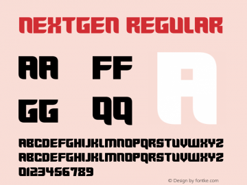 Nextgen Version 1.10;May 10, 2021;FontCreator 12.0.0.2567 64-bit Font Sample