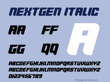 Nextgen Italic Version 1.10;May 10, 2021;FontCreator 12.0.0.2567 64-bit图片样张