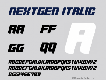 Nextgen Italic Version 1.10;May 10, 2021;FontCreator 12.0.0.2567 64-bit Font Sample