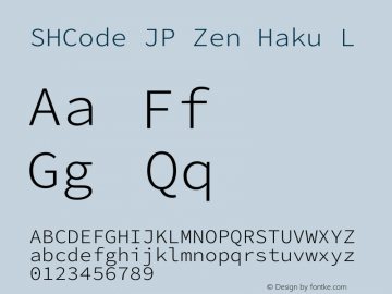 SHCode JP Zen Haku L Version 1.01图片样张