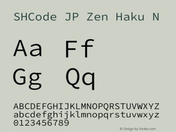 SHCode JP Zen Haku N Version 1.01图片样张