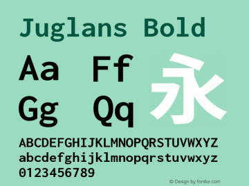 Juglans Bold Version 2.001.20210516 Font Sample