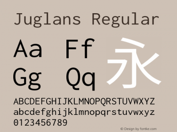 Juglans Regular Version 2.001.20210516 Font Sample
