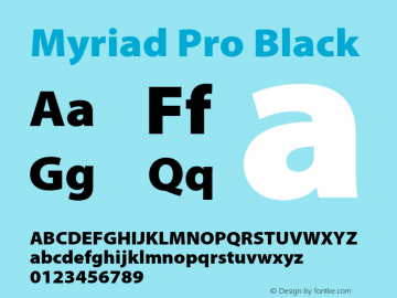 Myriad Pro Black Version 2.037;PS 2.000;hotconv 1.0.51;makeotf.lib2.0.18671图片样张