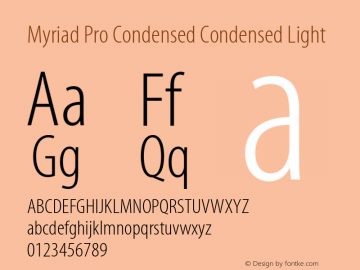 Myriad Pro Condensed Light Version 2.037;PS 2.000;hotconv 1.0.51;makeotf.lib2.0.18671图片样张