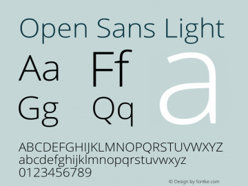 OpenSans-Light Version 1.10 Font Sample