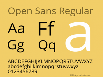 OpenSans-Regular Version 1.10 Font Sample