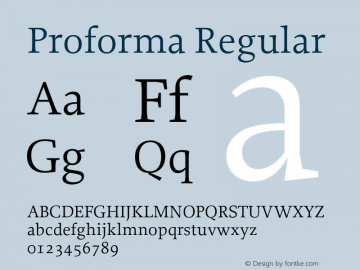 Proforma OTF 1.000;PS 001.001;Core 1.0.34 Font Sample