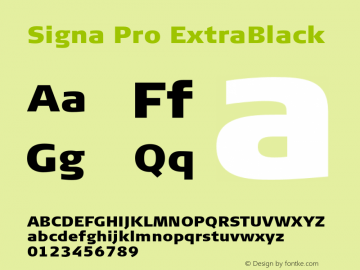 SignaPro-ExtraBlack Version 7.504; 2011; Build 1021;com.myfonts.easy.fontfont.signa-pro.extrablack.wfkit2.version.4gNK Font Sample