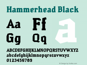 Hammerhead Black Version 1.000 Font Sample