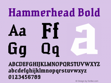 Hammerhead Bold Version 1.000;hotconv 1.0.109;makeotfexe 2.5.65596 Font Sample