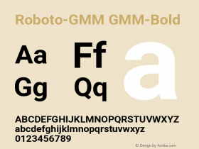 Roboto-GMM Bold Version 2.138 Font Sample