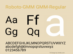 Roboto-GMM Version 2.138 Font Sample