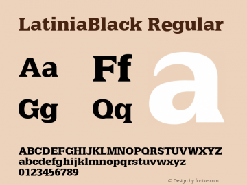 LatiniaBlack Regular 001.000 Font Sample