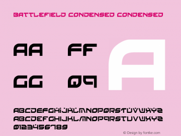 Battlefield Condensed Condensed 3 Font Sample