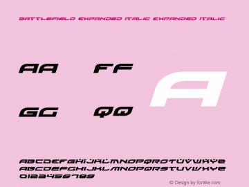 Battlefield Expanded Italic Expanded Italic Version 4.0; 2015图片样张