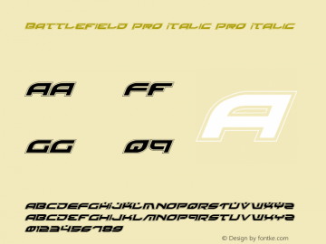 Battlefield Pro Italic Pro Italic 3图片样张