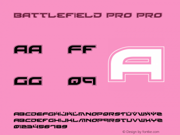Battlefield Pro Pro 3 Font Sample