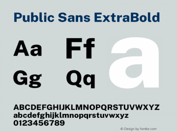 Public Sans ExtraBold Version 2.000图片样张