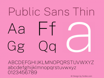 Public Sans Thin Version 2.000图片样张