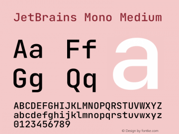 JetBrains Mono font sample (via Fontke)