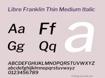 Libre Franklin Thin Medium Italic Version 2.000图片样张