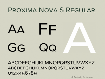 Proxima Nova S Version 3.018;PS 003.018;hotconv 1.0.88;makeotf.lib2.5.64775 Font Sample