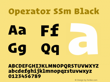 OperatorSSm-Black Version 1.0 Font Sample