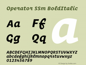 OperatorSSm-BoldItalic Version 1.0图片样张