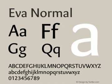 Eva-Normal Version 3.001 Font Sample